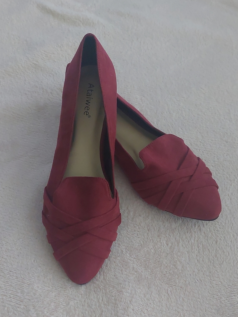 ATAIWEE Women's Ballet Flat Suede Shoes NWOT